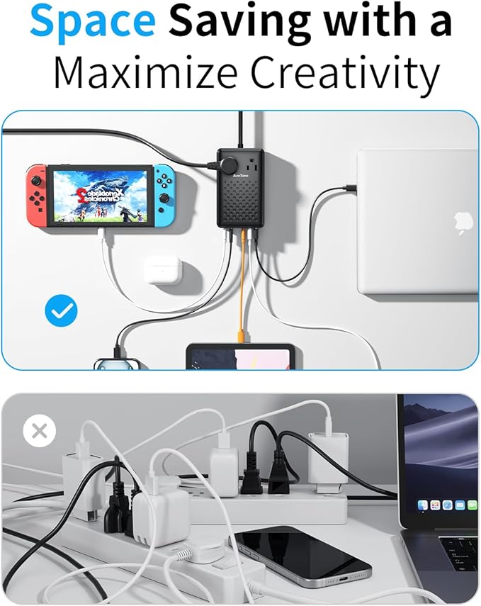Charging Station 140W USB C Charger Block, Upgraded GaN III 8-in-1 Fast Charging Station Hub,PD 100W Laptop Charger Adapter Compatible with Compatible with MacBook Air/Pro,iPhone16/15,Galaxy S24 etc