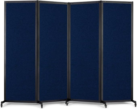 Room Partition,Office Divider,Portable Commercial Screen Dividers,Privacy Partition Separator,Classroom School Dividers,8'5"L* 6'7"H,4 Panel,Blue