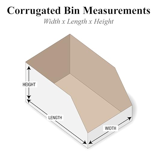 Partners Brand PBINMT512 Open Top Bin Boxes, 5" x 12" x 4-1/2", Oyster White (Pack of 50)