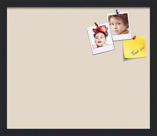 PinPix 20x17 Inch Cork Bulletin Board. This Decorative Framed Pin Board Comes with Desert Pastel Design and a Satin Black Frame. Ideal for Home Office Decor or Message Board (PinPix-1815)