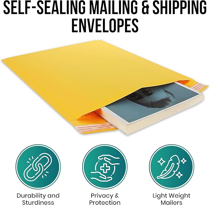 Levex - #6 12.5" x 19 [50 Pack) Kraft Bubble Mailers, Padded Envelope Mailers, Packing Envelope & Mailing Bags for Shipping