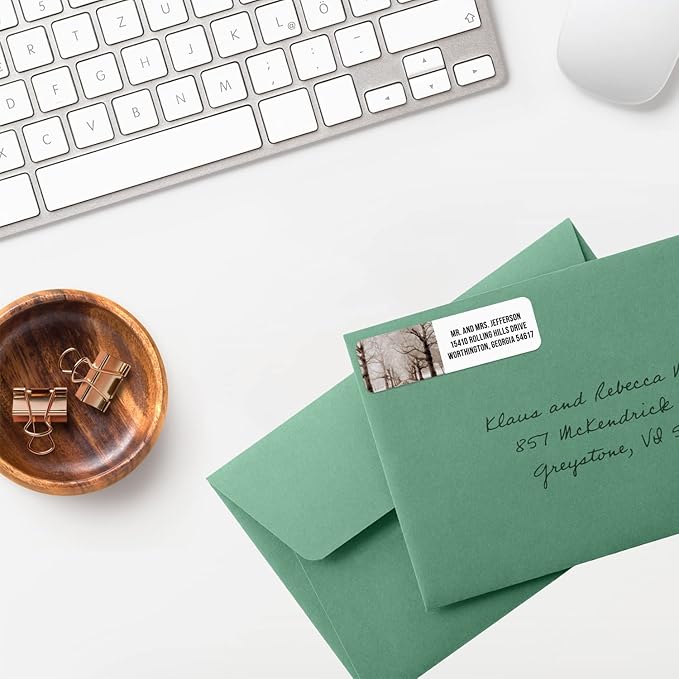 Scenic Landscape Rolled Address Labels / 250 Personalized Return Address Labels/Designer Address Stickers in Elegant Plastic Dispenser