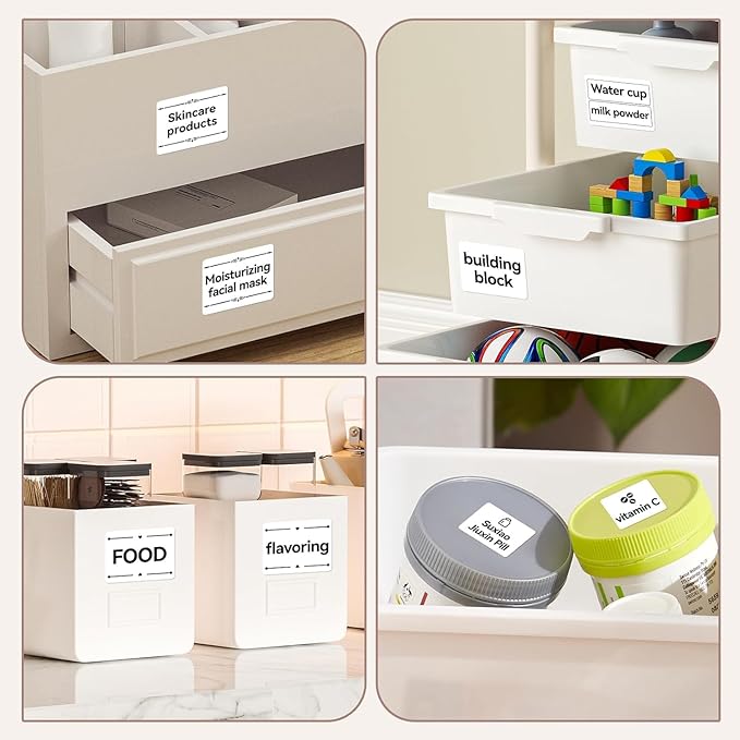 3 Rolls Labels for NIIMBOT B1 B21 B3S B31 K3, 2'' x 1.18'' (50x30mm) Kitchen Labels for Containers, Waterproof, Oil-Proof and Tear-Proof Thermal Printer Labels
