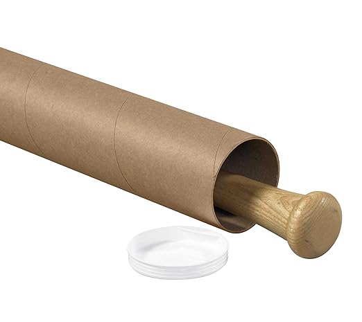BOX USA BP3042K Mailing Tubes with Caps, 3" x 42", Kraft (Pack of 24)
