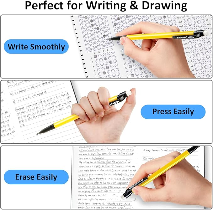 Mechanical Pencils, 0.7mm Medium Point, HB #2 Lead, 210 Pack Bulk Mechanical Pencils and 48 Tubes Refills, Assorted Colored Barrels, Office School Supplies