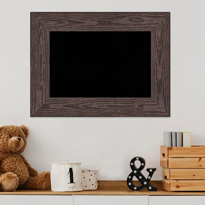 Amanti Art Black Cork Board for Wall, 18x24 Vision Board with Black Wood Frame, Small Corkboard Office Decor for Home Organization, Country Rustic Corkboard Pinboard to Display Items for Home