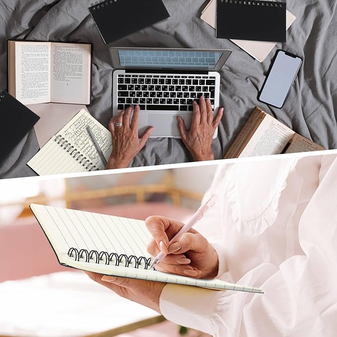 Jutom 18 Pcs Small Spiral Notebooks Memo Pads 3x5 Bulk Small Pocket Notebooks Mini Notepads with Lined Pages Mini Journals for Office Back to School Work Writing Supplies, 120 Pages (Black)