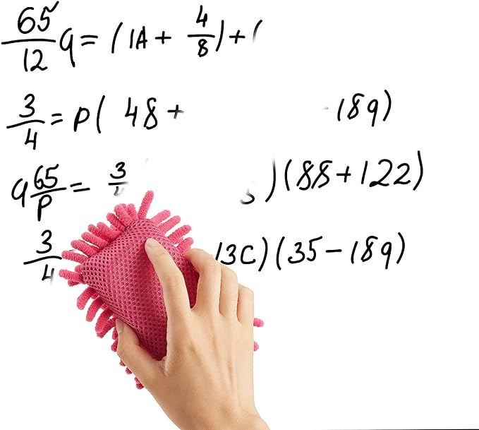 Zonon 4 Pieces Dry Erase Eraser Microfiber Shag Washable Whiteboard Eraser for Markers, Chalk, Classroom, Home and Office(Gray, Blue and Pink)