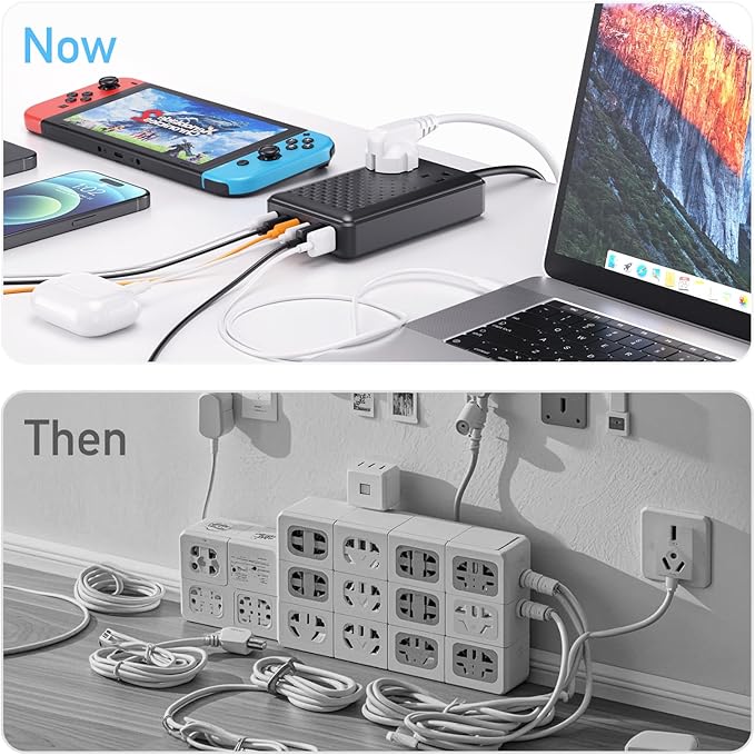 Charging Station 140W USB C Charger Block, Upgraded GaN III 8-in-1 Fast Charging Station Hub,PD 65W Laptop Charger Adapter Compatible with Compatible with MacBook Air/Pro,iPhone16/15,Galaxy S24 etc
