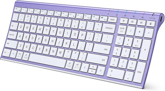 iClever Bluetooth Keyboard Quiet Typing Multi-Device USB-C Rechargeable β Slim Wireless Keyboard for Mac Windows iPad Office