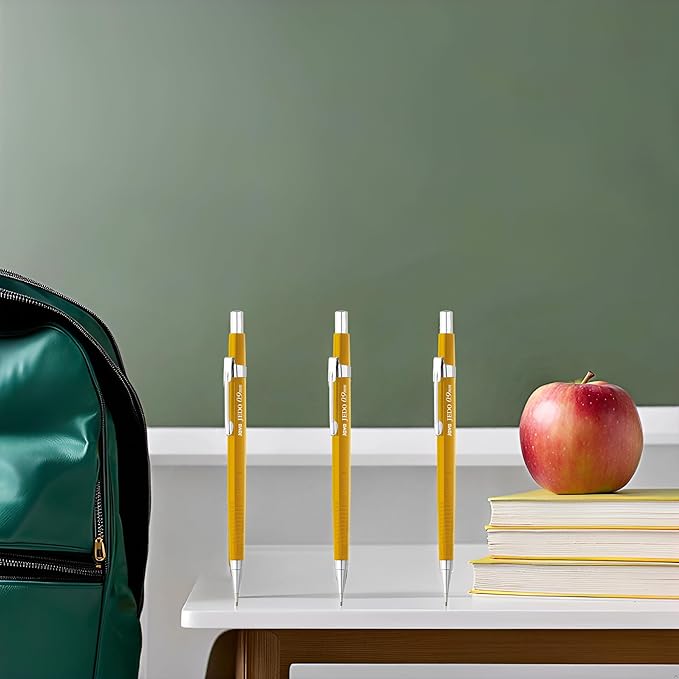 JAVAPEN 0.9mm Mechanical Drafting Pencils β 12-Pack, Heavy-Duty Lead, Comfortable Grip, Anti-Roll Hex Barrel, Built-in Eraser, Made in Korea