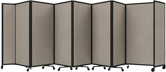 Versare Room Divider 360 Portable Wall Partition | Folding Panels | Large Freestanding Divider | Locking Wheels | Temporary Room Separator