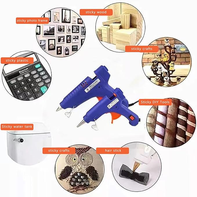 Mini Hot Glue Gun 30pcs Glue Stick Hot Glue Gun Set For Quick Repair Artist DIY Art Home 20w Blue