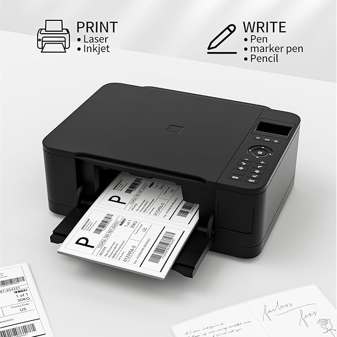 Coopaty Half Sheet Shipping Labels 8.5" x 5.5" Sticker Labels for Laser & Ink Jet Printers, 2 Per Page Self Adhesive Mailing Labels for Packages (500 Sheets, 1000 Labels)
