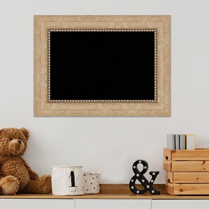 Amanti Art Black Cork Board for Wall, 17x23 Vision Board with Gold Frame, Small Corkboard Office Decor for Home Organization, Casual Corkboard Pinboard to Display Items for Home Organization in