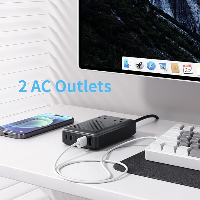 Charging Station 140W USB C Charger Block, Upgraded GaN III 8-in-1 Fast Charging Station Hub,PD 65W Laptop Charger Adapter Compatible with Compatible with MacBook Air/Pro,iPhone16/15,Galaxy S24 etc