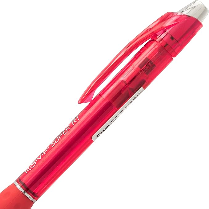 Pentel RSVP Super RT Ballpoint Pen, (0.7mm) Fine Line, Assorted Ink (ABCD), 4-pk - BX477BP4M