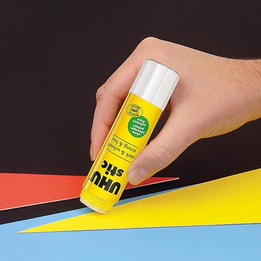 UHU stic, Glue Stick Solvent Free, Washable, Screw on Cap, for School, Crafts, Scrapbooking 1 x 21g Blister, White