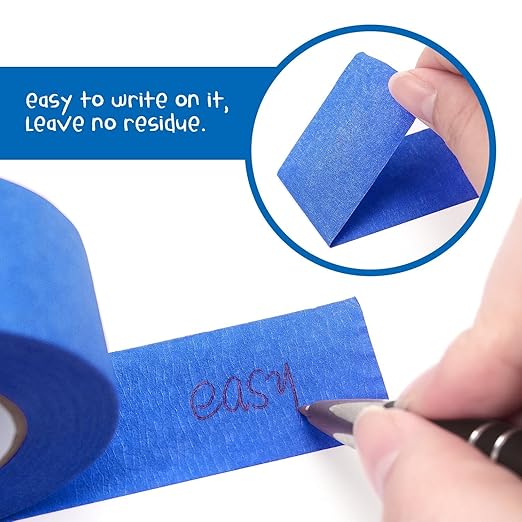 Blue Masking Tape 1 Inch X 20 Yards, 8 Rolls, 160 Yards in Total, Masking Tape for DIY Artist Craft Arts, Decoration, Drafting