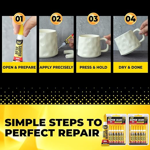 Super Glue Gel Clear, 24Γ3g All Purpose Strong Bond Single Use Heavy Duty CA Glue, Instant Cyanoacrylate Adhesive Multipack for Plastic Ceramic Glass Jewelry Metal Fletching Wood Porcelain Aquarium