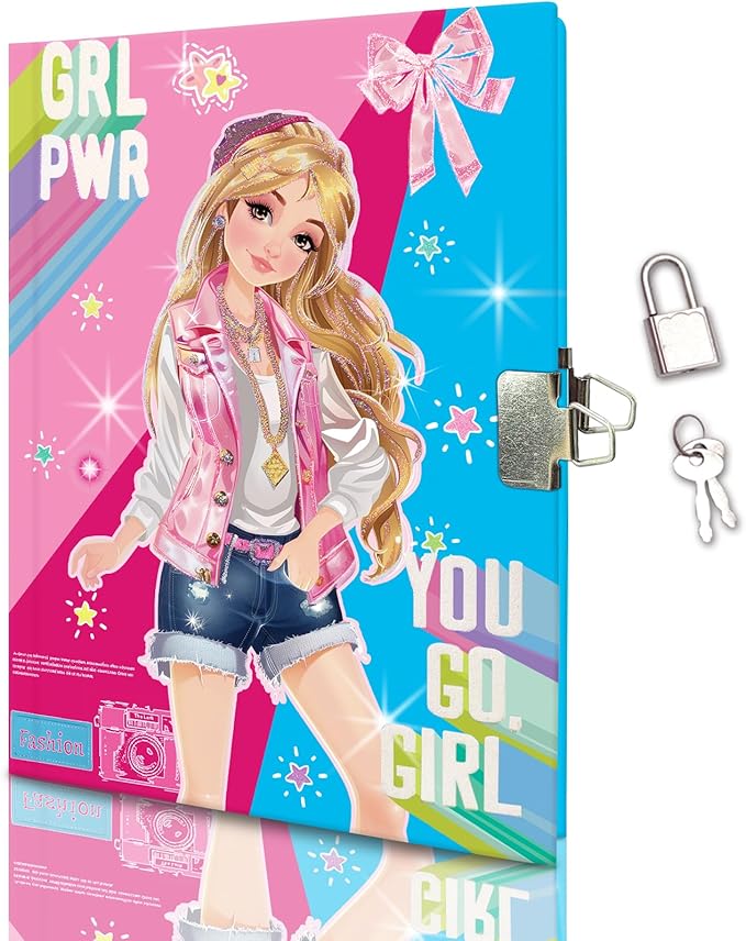 Girls Diary with Lock for Kids, 7x5.25 Inches 160 Lined Pages Secret Pink Girly Notebook for Girls Journal with Lock for Kids Pre School Writing Drawing Cute Girls Gifts for Birthday
