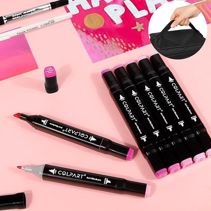 80 Colors Alcohol Markers Dual Tip Art Markers for Kids Marker Pens for Adult Coloring Painting Supplies Perfect for Painting, Coloring, Sketching and Drawing Christmas Gift Ideas