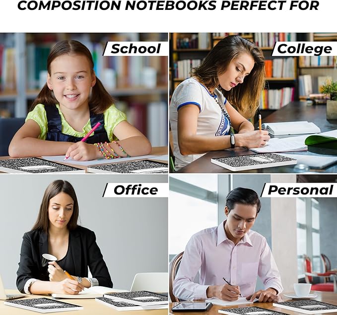 50 Pack Graph Composition Notebook, 200 Pgs (100 Sheets) Bulk Graph Paper Composition Notebook for school, Bulk Graphing Notebook, 4x4 Grid, Quad Ruled Composition Book, Hard Sewn Bound Cover