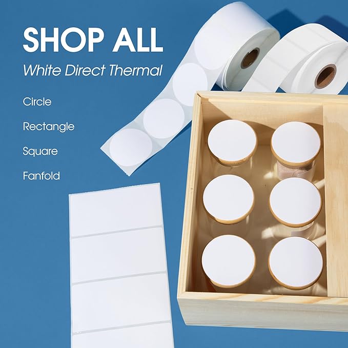 Spartan Industrial - 1 1/2" X 1" Direct Thermal Barcode Labels Compatible with Rollo, Zebra, and Other Desktop Label Printers (10 Rolls, 1300/Roll)