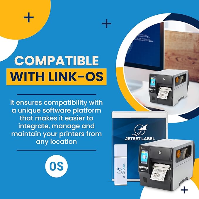 Zebra ZT411 203 DPI | Thermal Transfer & Direct Thermal | ZT41142-T010000Z Industrial Printer | Width 4 Inches Features Serial, USB, Ethernet & Bluetooth Connectivity | Includes Jetset Software