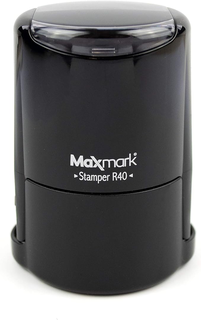Round Notary Stamp for State of Delaware - Self Inking Stamp - Top Brand Unit with Bottom Locking Cover for Longer Lasting Stamp - 5 Year Warranty
