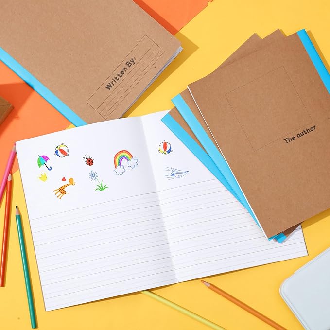 Henoyso 20 Pcs Primary Composition Notebook 9 3/4 x 7 1/2 Inch Kids Journal, Back to School Supplies, K-2 Primary Writing Notebook for Kids Student Draw and Write Story Journal (Blue)