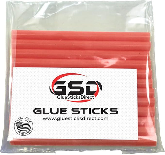 Mini Size Hot Melt Glue Sticks for Glue Gun - Bulk 4in Red Metallic Glue Sticks - Great for Art Craft Repairs & Compatible w/Most Glue Guns - 5/16" X 4" (24 Sticks) - Made in USA