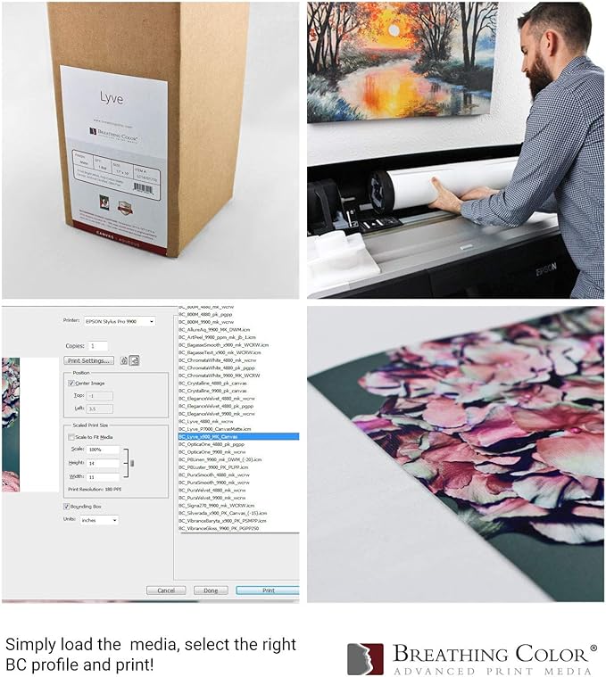 Premium Lyve Matte Canvas Sheets Professionals choice for Archival Inkjet for Use on Epson, Canon and HP printers. 17 inch x 22 inch 25sh