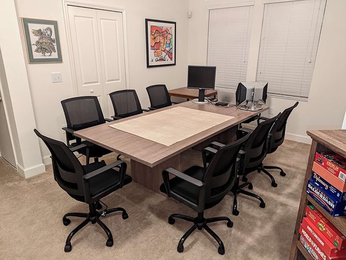 CLATINA Office Chair, Mid Back Ergonomic Desk Chairs Rolling Mesh Computer Chair with Executive Lumbar Support and Height Adjustable Design for Home Office, Black