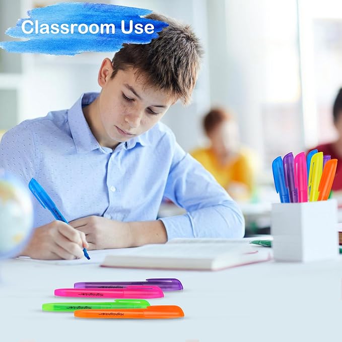 150 PCS Highlighters Assorted Colors, Fast Drying Chisel Tip Highlighter Pens, 6 Bright Colors No Bleed Highlighters Bulk for School Office Notes and Bible Study