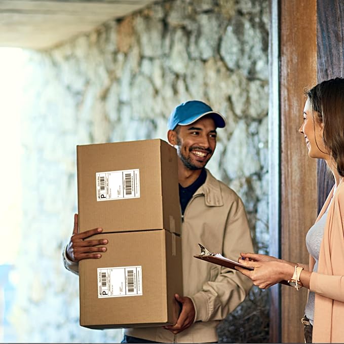 L LIKED 5000 Fanfold 4 x 6 Thermal Labels, with Perforated Line Shipping Labels, Compatible with Zebra & Rollo Printer, White, Commercial Grade