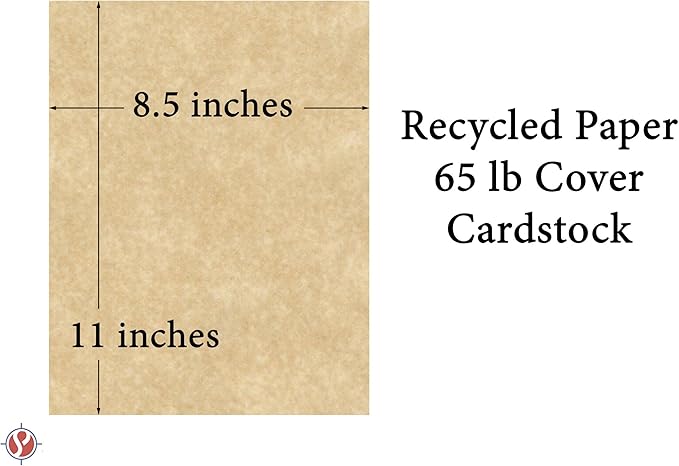 Aged Stationery Parchment Recycled Paper | 65Lb Cover Cardstock | 8.5” x 11” Inches | 50 Sheets Per Pack