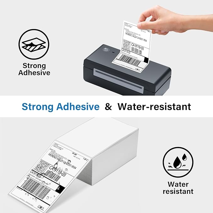 Thermal Shipping Labels 4x6-500 Labels Fan-Fold, Mailing Postage Paper for Thermal Printers, Strong Adhesive, Jam-Free, Compatible with JADENS, Rollo, Munbyn, for Office & Home