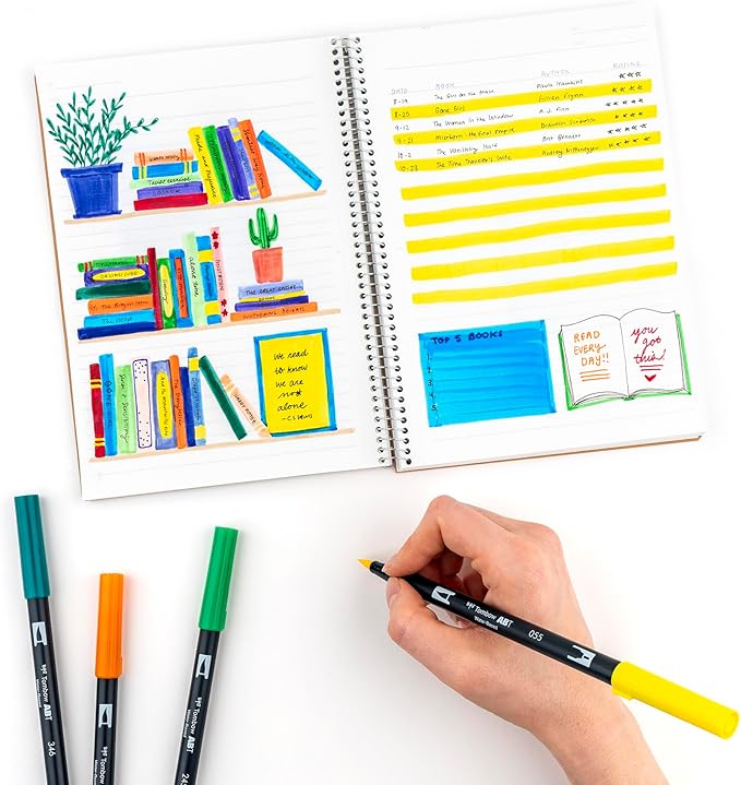 Tombow Dual Brush Marker 10-Piece Set: Primary