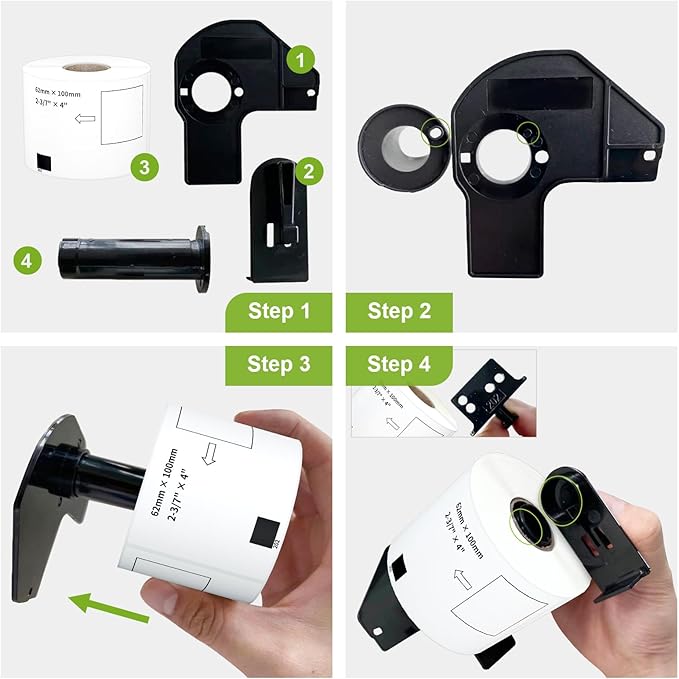 Compatible Shipping Labels Replacement for DK-1202 (2.4" x 3.9"), Use with Brother QL Label Printers (12 Rolls + 1 Reusable Cartridges, 300 Labels/Roll)