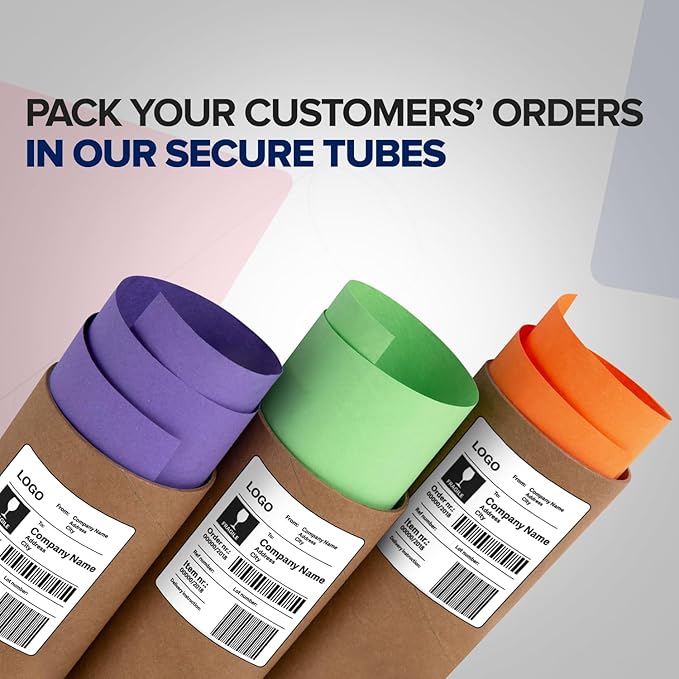 4" x 6" Reinforced Kraft Paper Mailing Tubes, Pack of 6 Tubes with 2 Caps Each – USPS Approved Poster Tube – Made in USA Cardboard Tube for Shipping and Storing Posters, Prints, Artwork, or Documents
