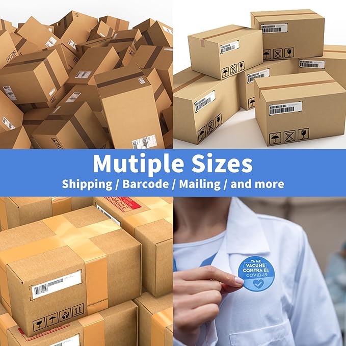 100 Sheets 2"x4" Shipping Address Labels, 10-UP Blank Mailing Labels, White Self-Adhesive Customized Stickers for Inkjet and Laser Printer