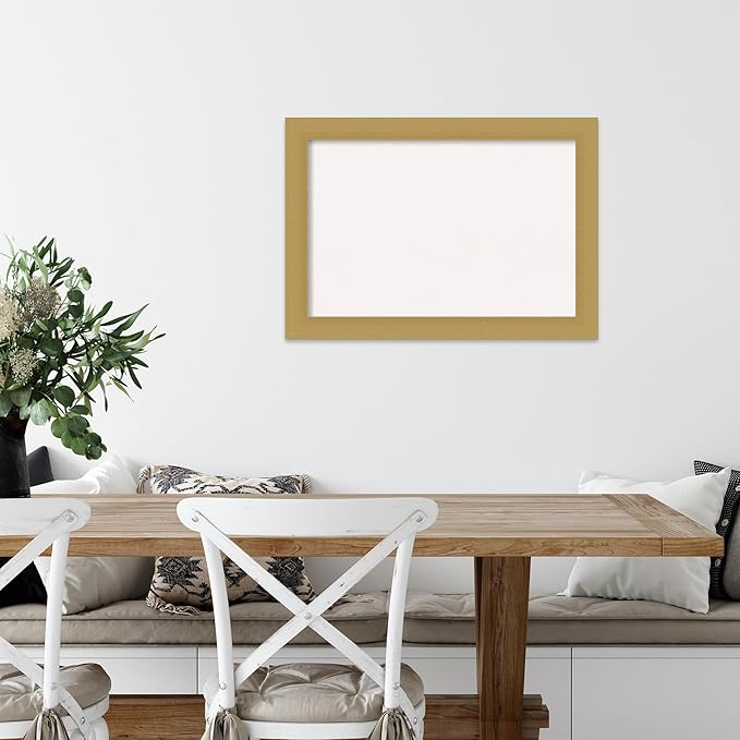 Amanti Art White Cork Board for Wall, 20x28 Vision Board with Gold Frame, Medium Corkboard Office Decor for Home Organization, Casual Corkboard Pinboard to display items for home organization