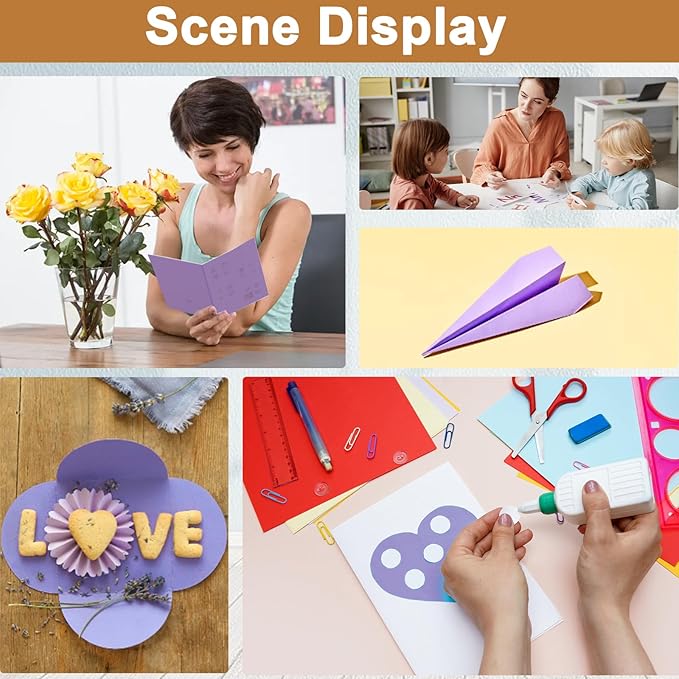 40 Sheets Purple Cardstock 8.5 x 11 Certificate Paper, 200gsm/75lb Premium Card Stock Printer Paper for DIY Cards Making, Business Cards, Wedding Invitations, School Crafting