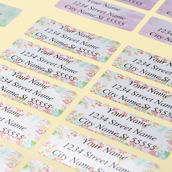 Return Address Labels - Personalized Labels, Custom Colorful Patterns, Can Be Used for Box, Paper, Plastic, Glass, Metal (2.6x1 Inch, Set of 220, Matte Silver) 2.6''x1''