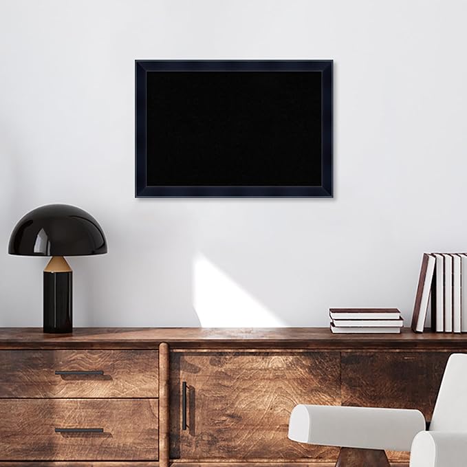 Amanti Art Black Cork Board for Wall, 18x26 Vision Board with Black Wood Frame, Medium Corkboard Office Decor for Home Organization, Modern Corkboard Pinboard to Display Items for Home Organization