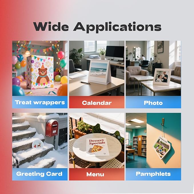 220 Sheets Inkjet Glossy Thin Paper 8.5x11 inch 30lb 120gsm A4 Letter Size For Brochure Printing, CustomChip Bag Party Favors,Single Side, Suitable for All Dye Ink HP001