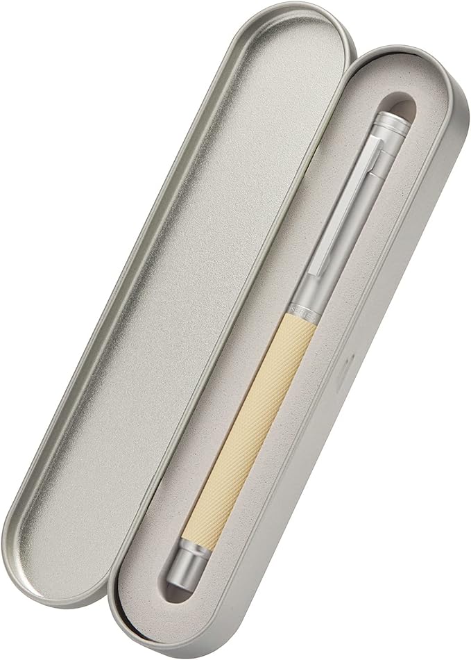 Hongdian Silver Birch Forest Aluminum Fountain Pen Medium Nib with Metal Box Writing Pen Set'1 Count (Pack of 1)