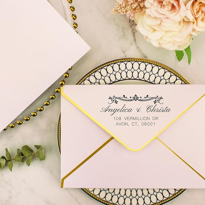 Custom Stamp Self Inking Return Address Stamp, Personalised with Text/Business Logo | Address/Wedding Stamp