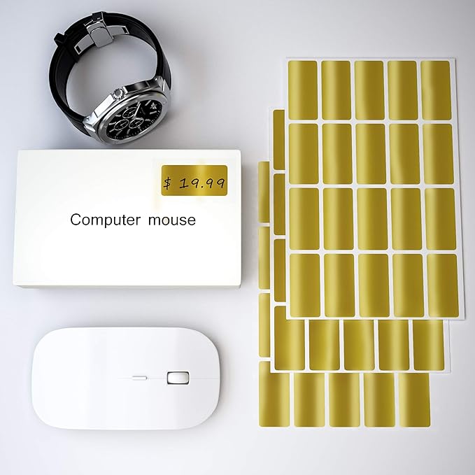 Royal Green Metallic Gold Rectangle Label (40 mm x 19 mm) Metallic Sticker Roll 1.57 inch x 0.75 inch 500 Pack